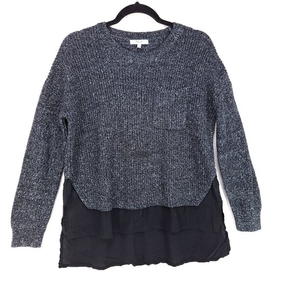 Madewell Pullover Sweater Silk Linen Womens Medium Layered Hem Long Sleeve - Picture 2 of 11